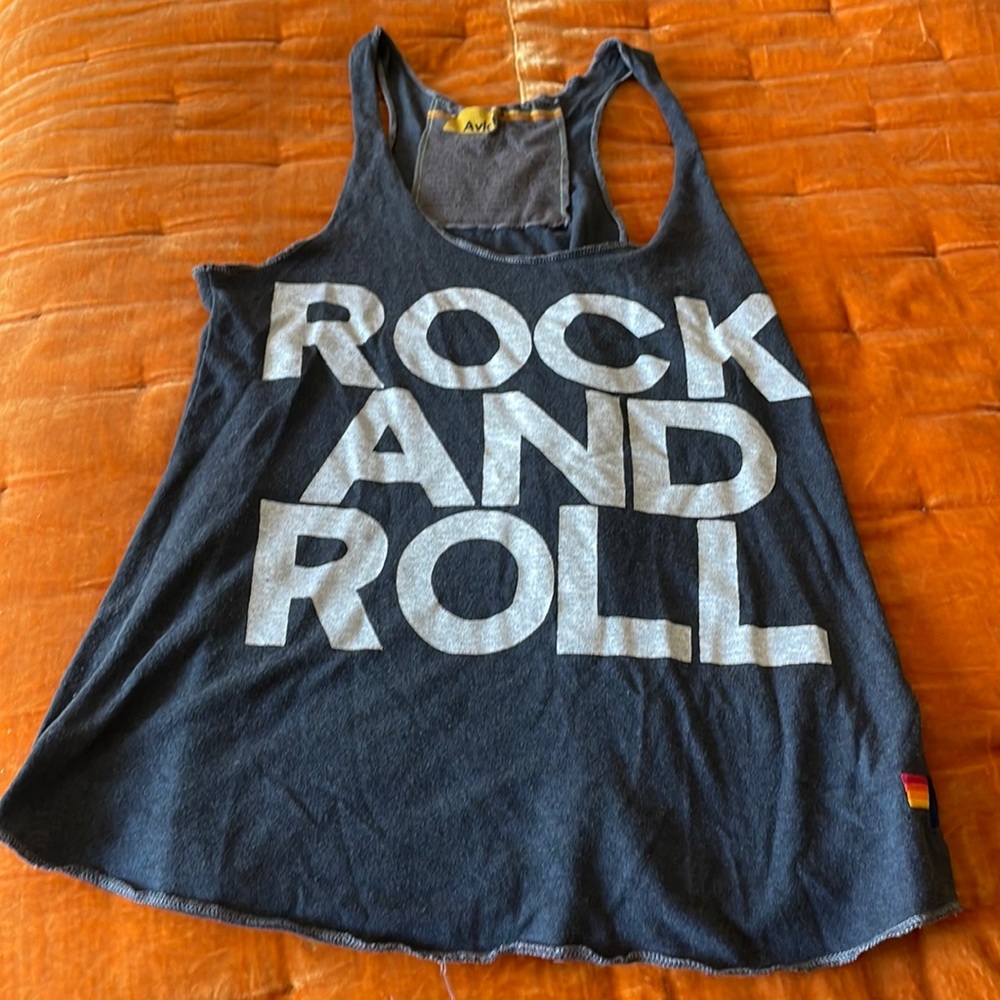 Aviator Nation black ‘rock and roll tank’. Size small.